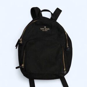 Kate Spade New York Watson Lane Hartley Nylon Backpack Black Gold Tone